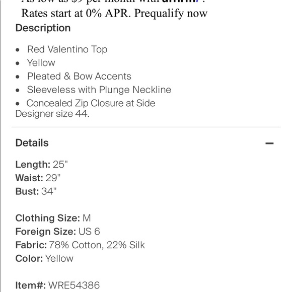 RED VALENTINO- tie front blouse - Picture 6 of 6